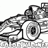 Coloring page - Carro de corrida dos anos 80