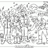 As crianças cantam canções de Natal