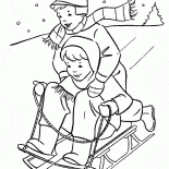 Crianças que sledding
