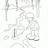 O barco flutua no ribeiro