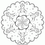 Floco de neve com bonecos de neve