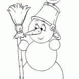 Boneco de neve e pássaro