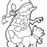 Boneco de neve e cão