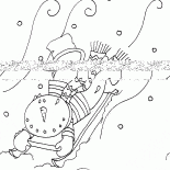 Boneco de neve e trenó