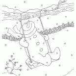 Boneco de neve em um balanço