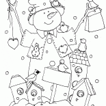 Boneco de neve e alimentadores