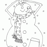 Boneco de neve pássaros alimentando