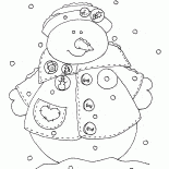Boneco de neve em um casaco