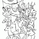 Papai Noel e um jovens assistentes