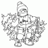 Menino com árvore de Natal