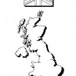 O mapa ea bandeira de Inglaterra